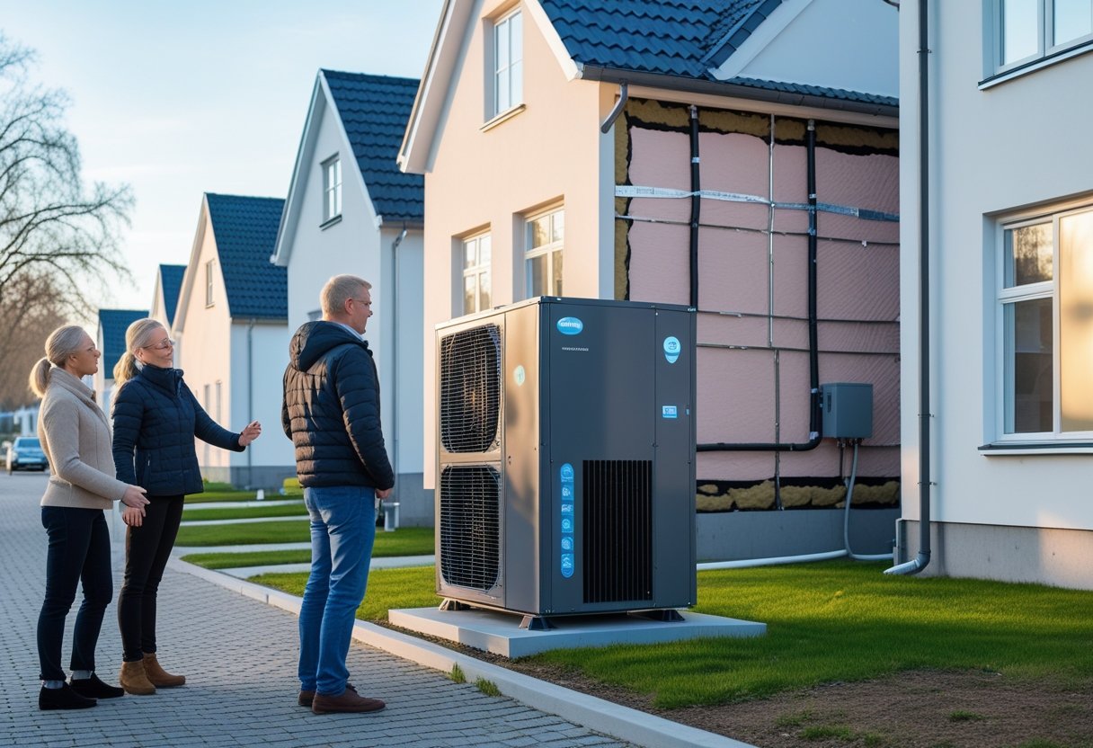 Energisavinger paa Bornholm og Lolland med varmepumper og hulmursisolering